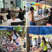 沉点核查各发卖摊位“动物检疫及格证明、肉品